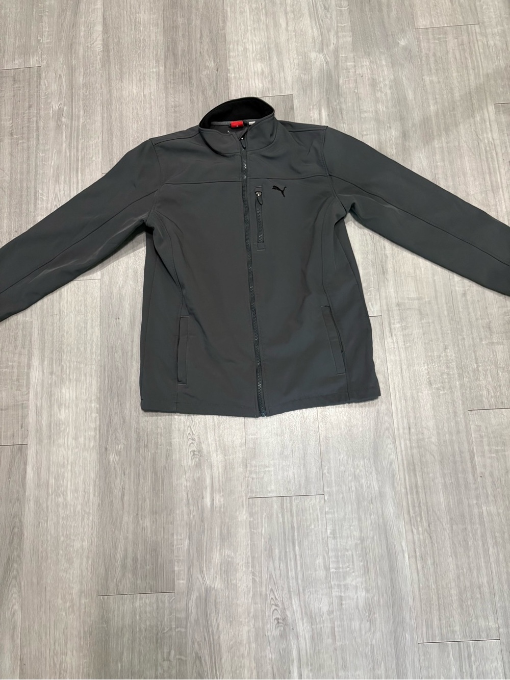 PUMA Sport Lifestyle Grey Gray Full Zipper Jacket Boys XL Active Long Sleeve